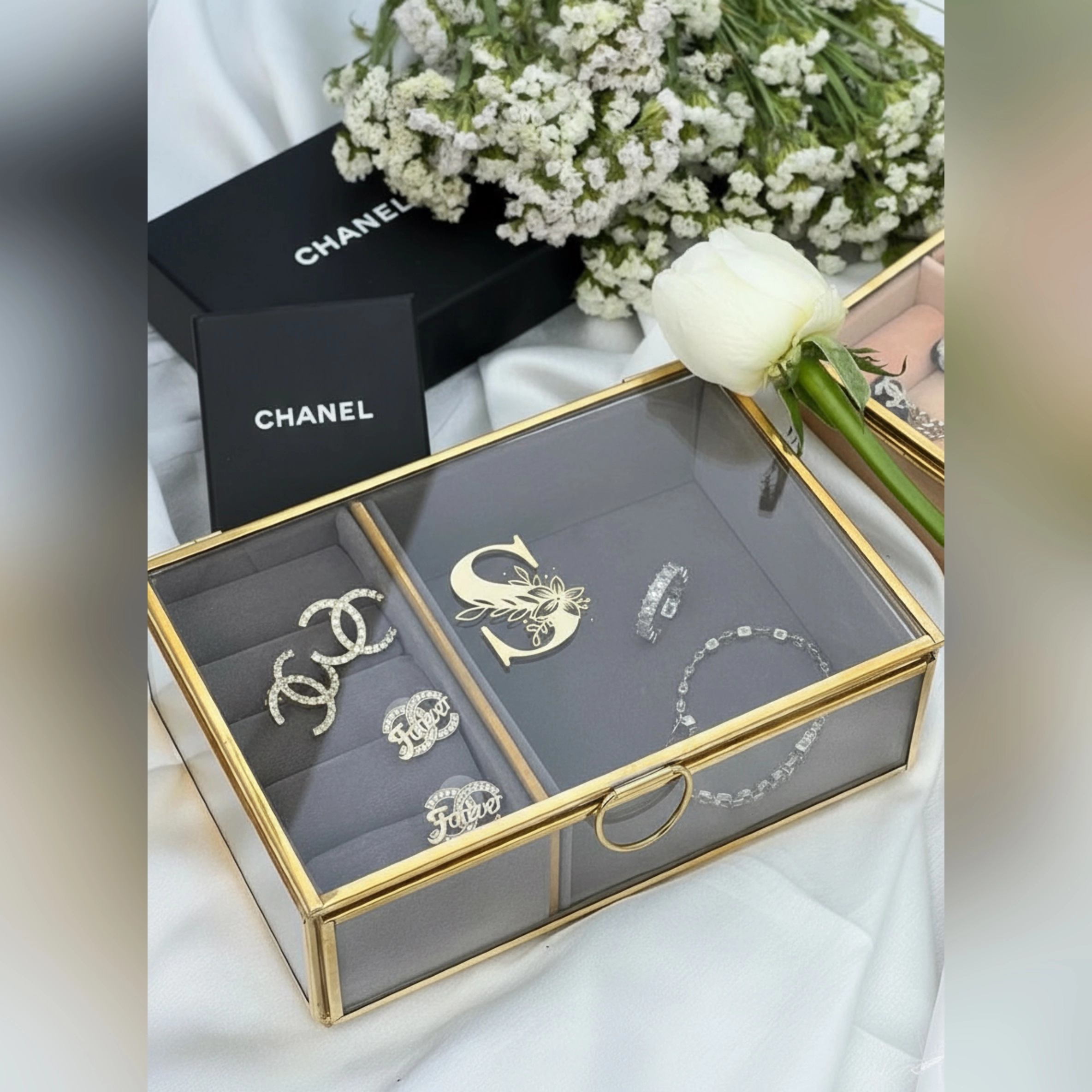 Personalized Luxury Glass Jewellery Box Hamper thumbnail 2