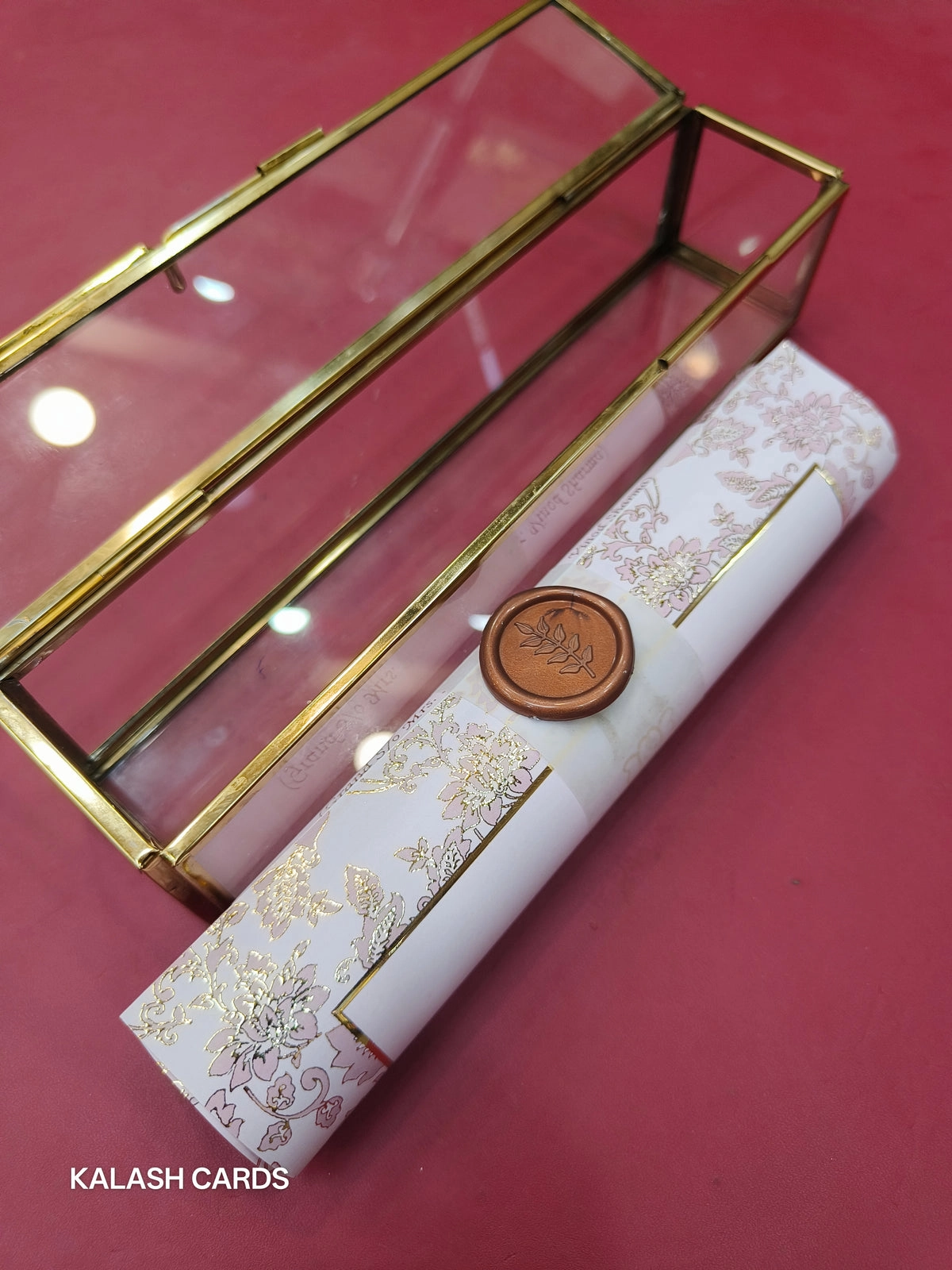 Scroll invite with gold foil printing thumbnail 3