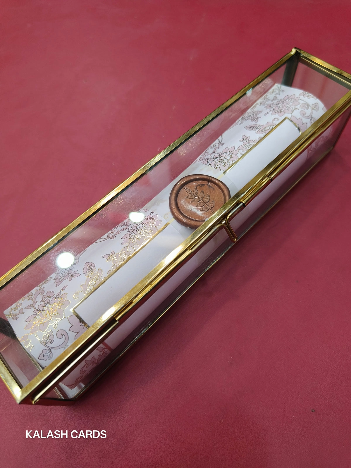 Scroll invite with gold foil printing thumbnail 5