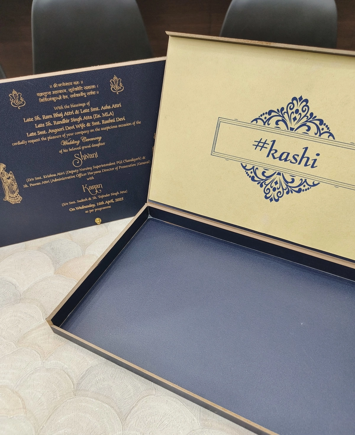 Lasercut Luxury Wooden Wedding Card thumbnail 3