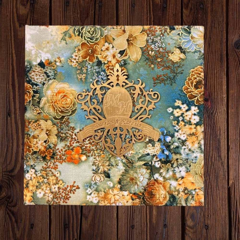 Thick velvet fabric wedding card thumbnail 2