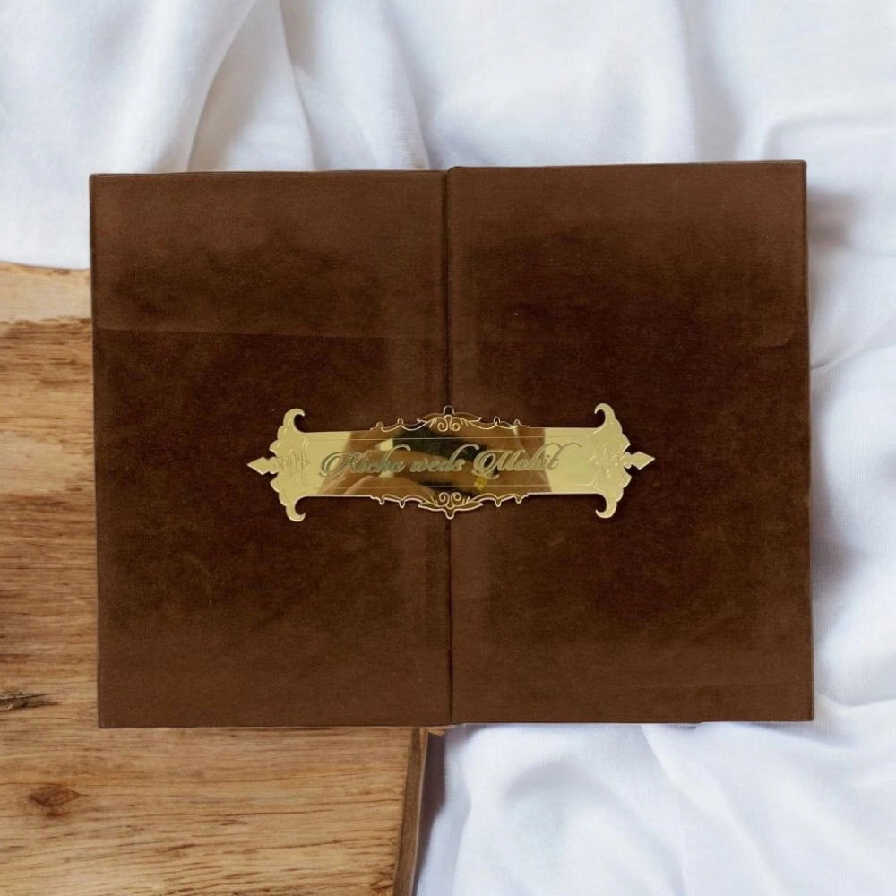 Thick velvet wedding invitation thumbnail 2