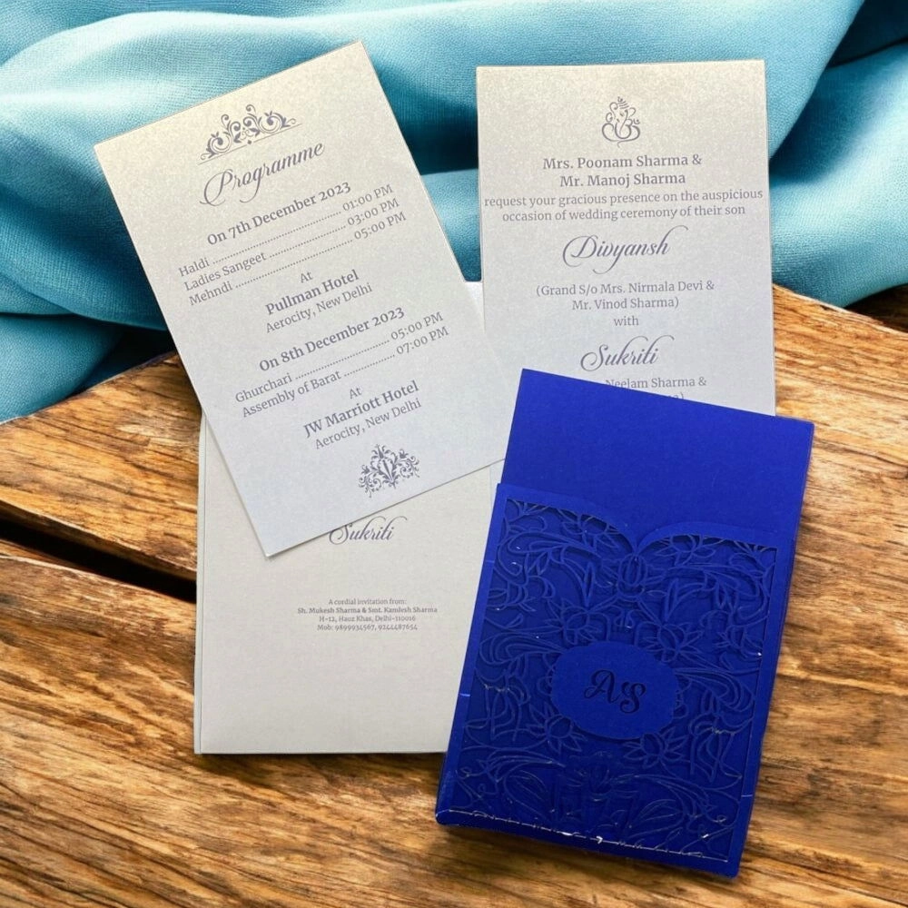 Laser cut paper wedding card thumbnail 2