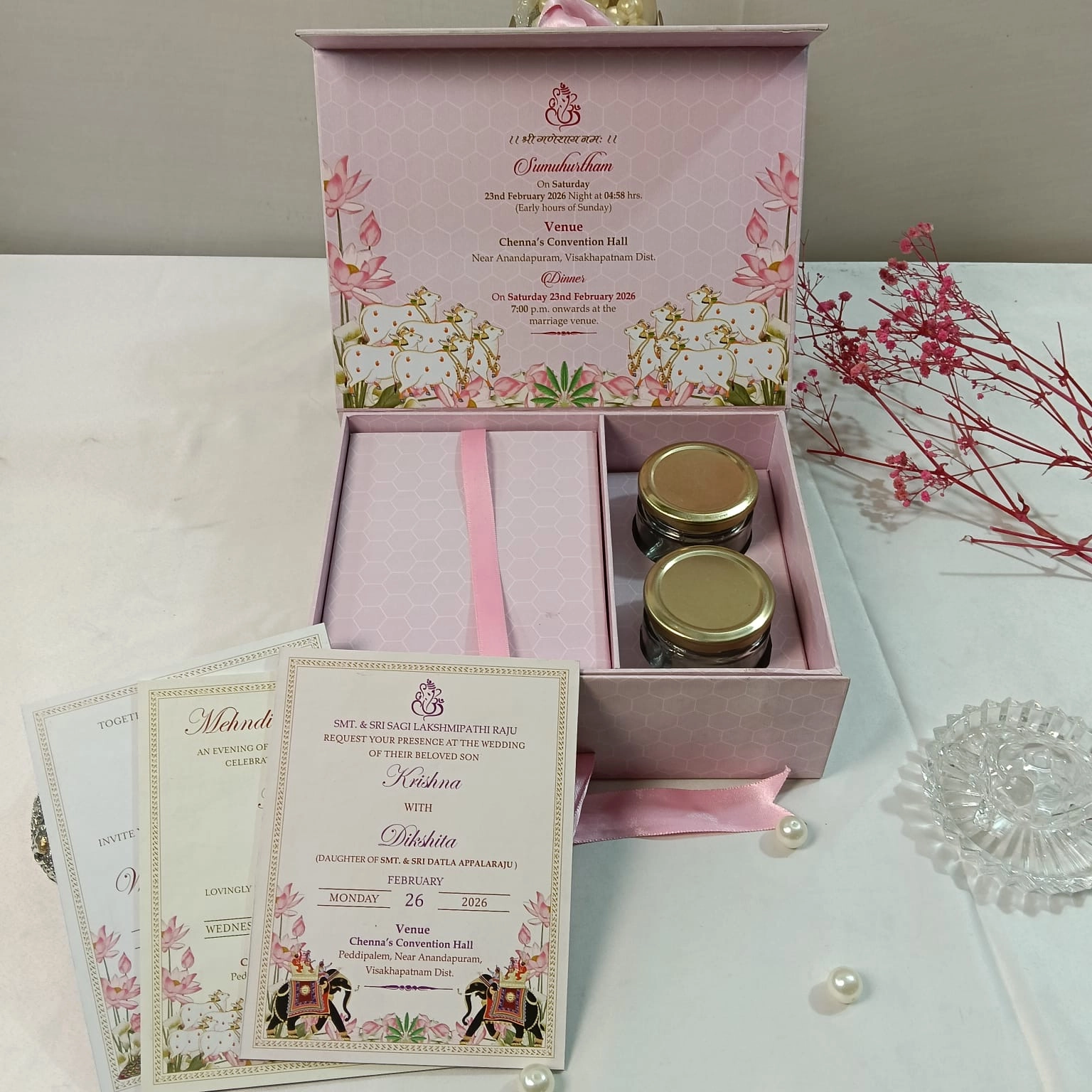 Blush Pink Luxe Invitation Box — 2 Jars