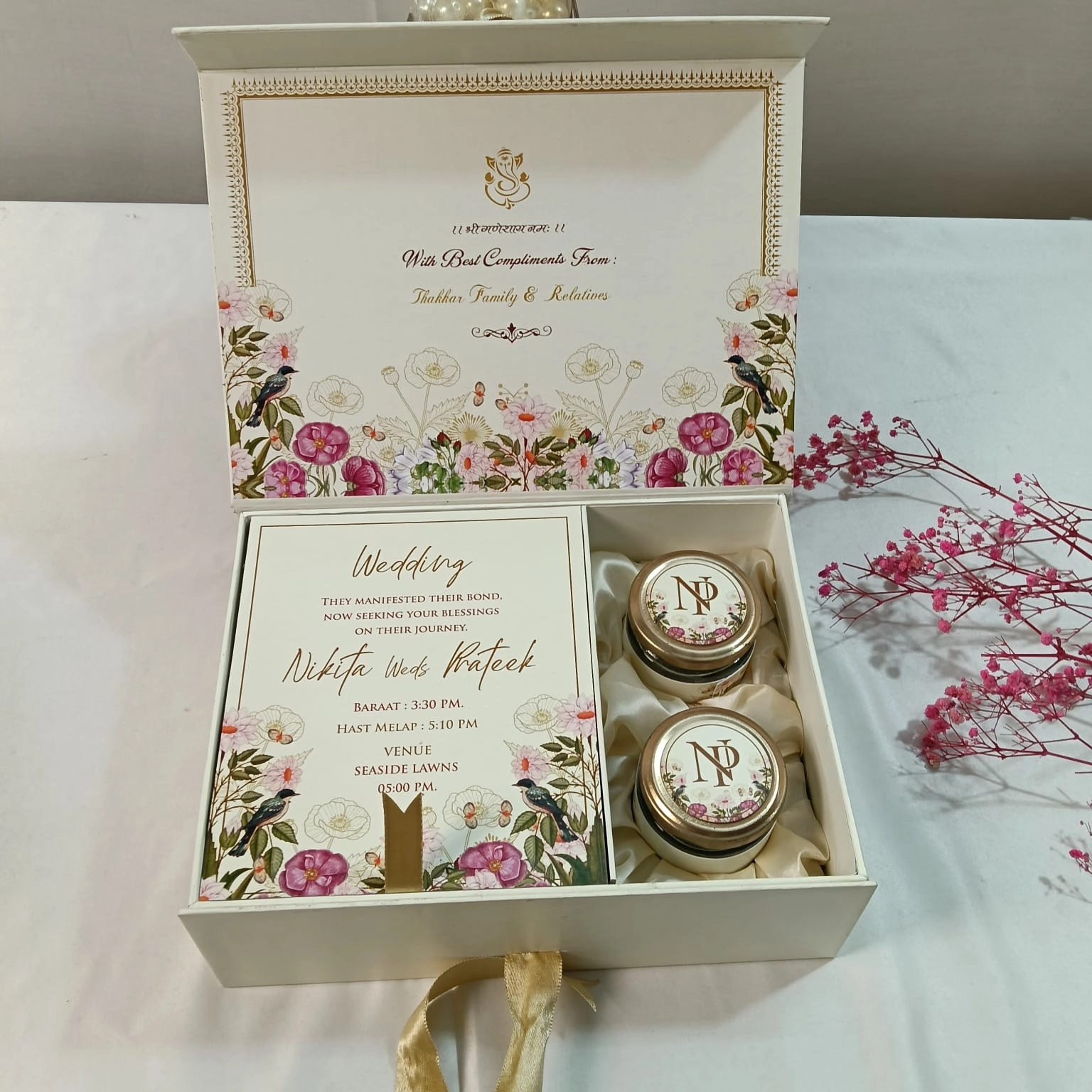 Floral Keepsake Invite Box with 2 Jars thumbnail 2