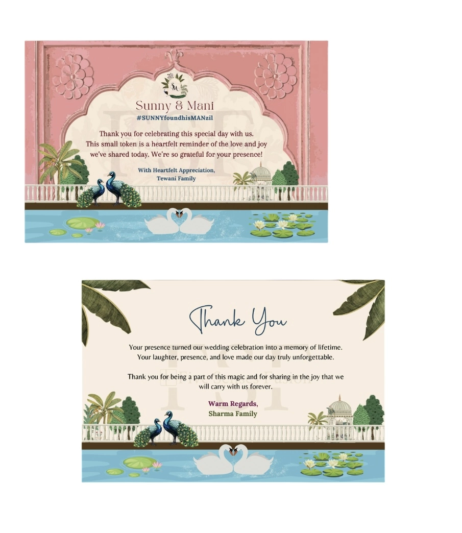 Elegant Peacock Thank You Cards