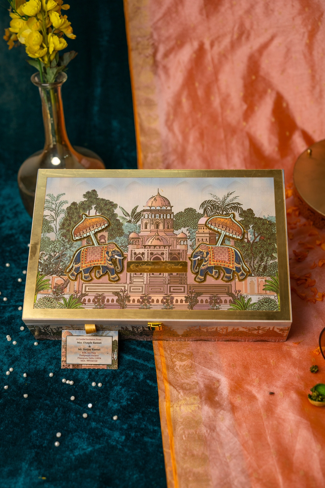 Heritage Luxury Wedding Card with 4 Glass Jars thumbnail 2