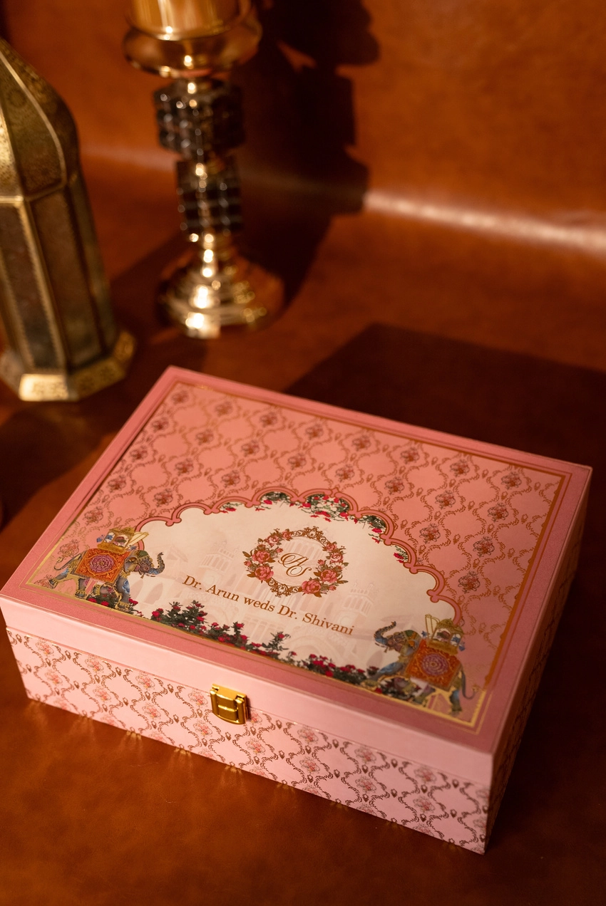 Blush Velvet Luxury Wedding Card Box thumbnail 2
