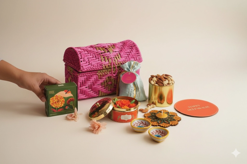 Handwoven Dome Gift Box — Marigold Ritual Hamper