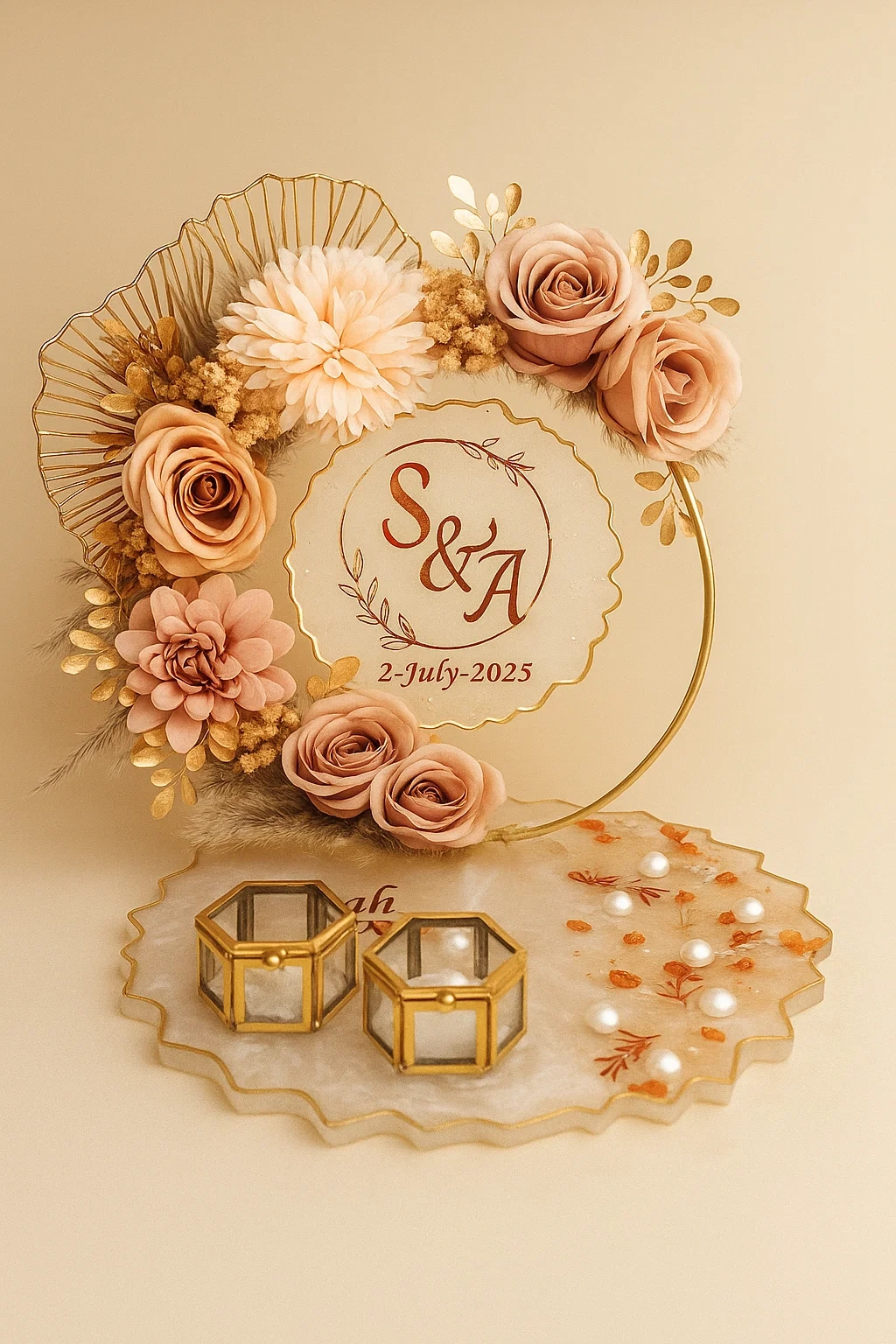 Custom Floral Engagement Ring Platter thumbnail 2