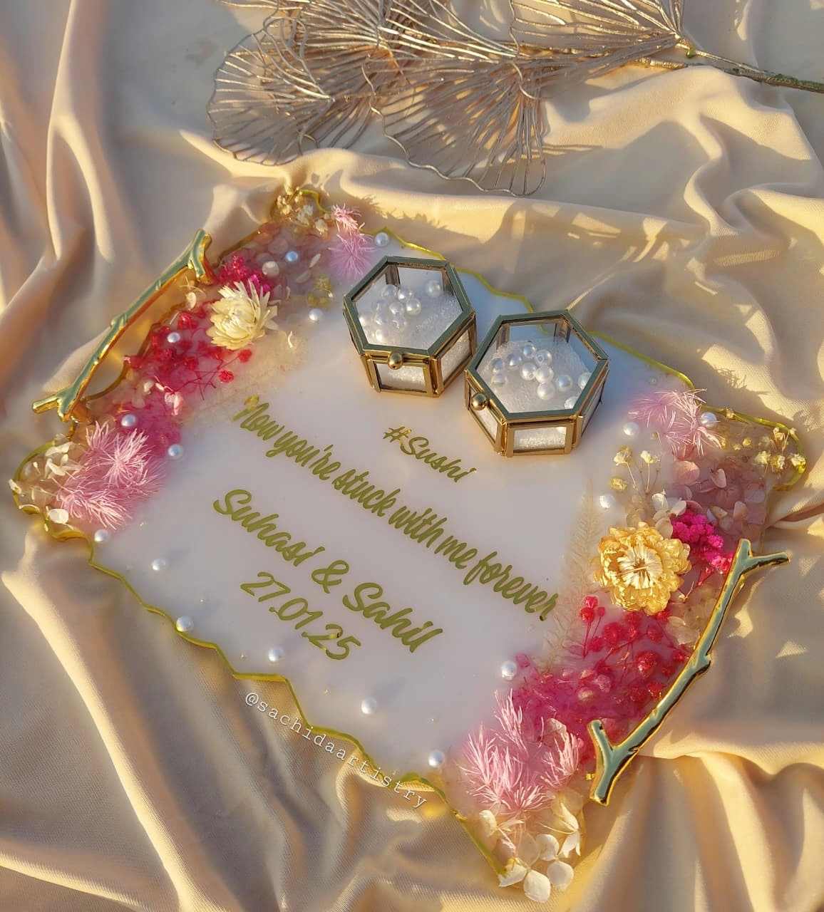 Custom Floral Engagement Ring Platter thumbnail 3