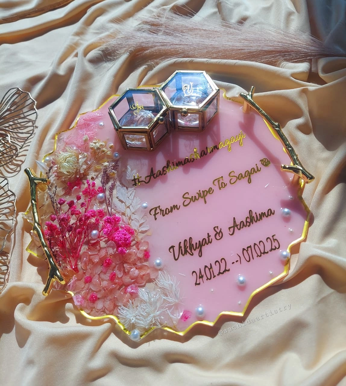 Blush Pink Custom Engagement Ring Platter thumbnail 2