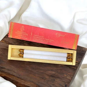 Elegant Satin Scroll Wedding Invitation