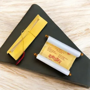 Golden Satin Scroll Invitation