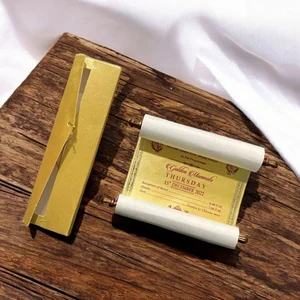 Elegant Satin Scroll Wedding Invitation