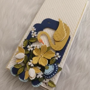 Regal Swan 3D Floral Wedding Invite