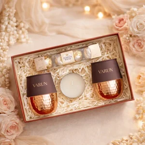 Elegant Hammered Copper Wine Glasses Set