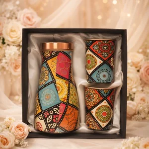 Artisan Copper Jug & Glass Gift Set