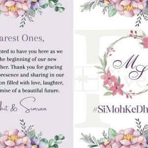 Elegant One-Fold Wedding Itinerary Card