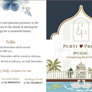 Elegant One-Fold Wedding Itinerary