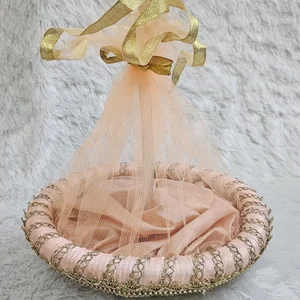 Elegant Circle Plate Potli Gift - 8"