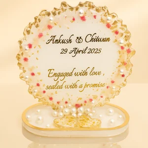 Personalised Pearl & Gold Engagement Platter