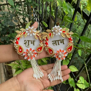 Divine Shubh Labh Medallions - Handmade Resin