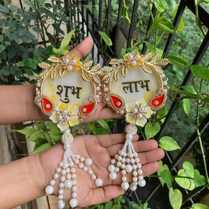Luxe Shubh Labh Decorative Pair - Handmade Resin