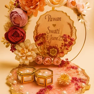 Floral Personalized Engagement Ring Platter