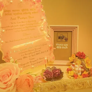 Illuminated Resin Engagement Platter with Photo Frame