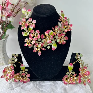 Blush Bloom Bridal Necklace & Earrings Set