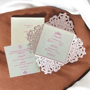 Elegant Laser Cut Lace Wedding Invitation
