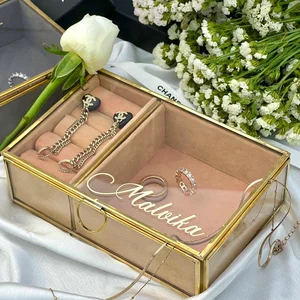 Personalized Luxury Bridesmaid Glass Jewellery Box